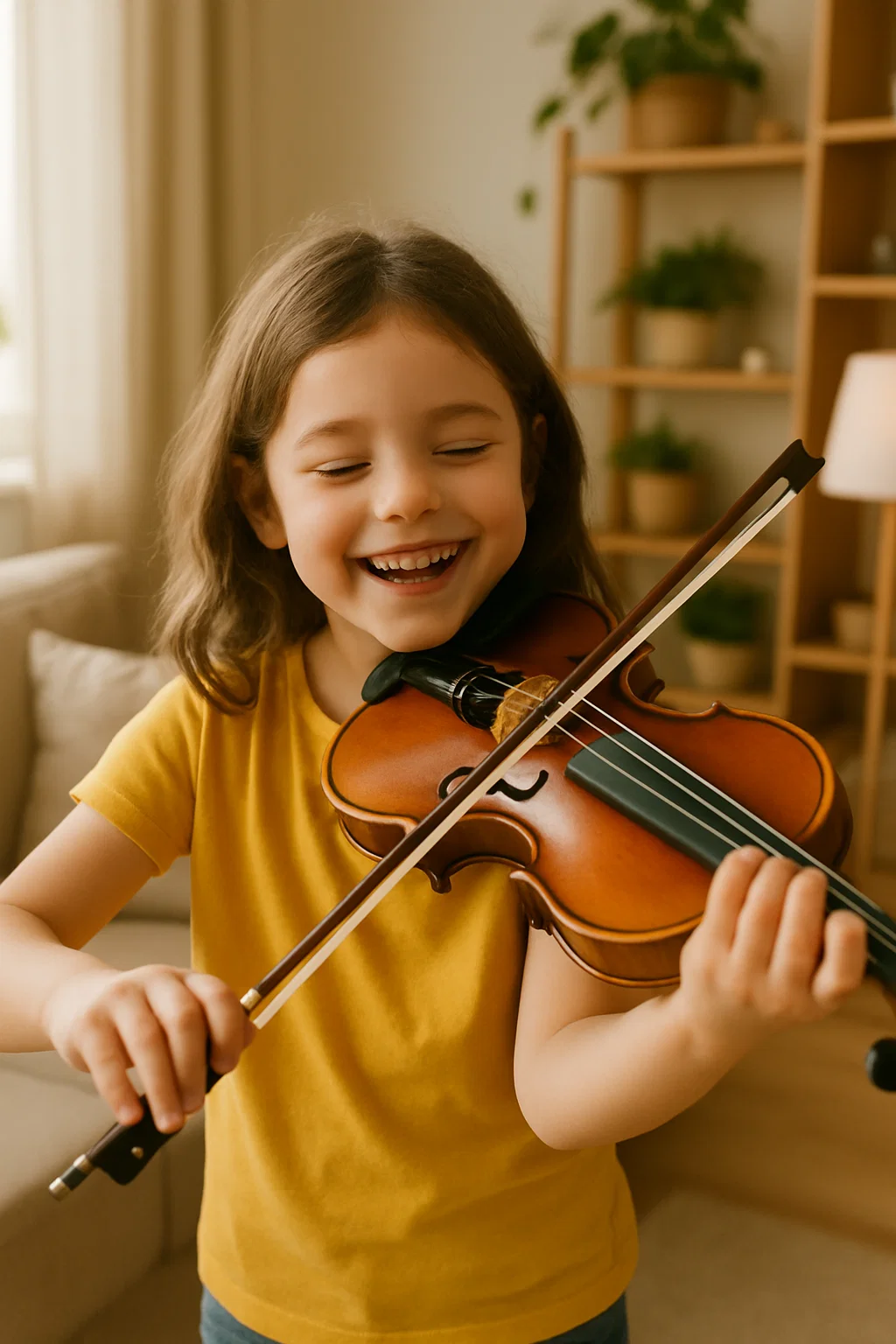 Menina tocando violino
