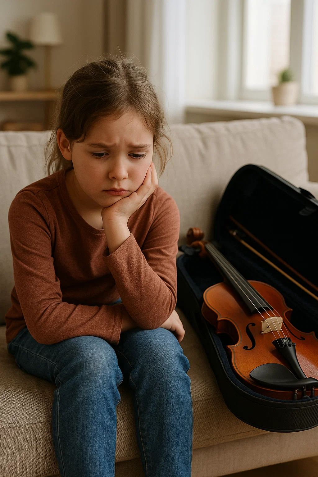 menina triste violino